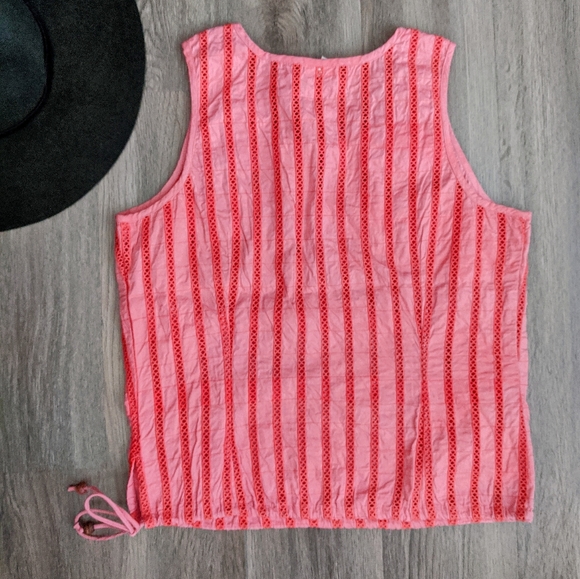 Plenty Cotton Coral Pink Sleeveless Cropped Top M - Picture 2 of 6